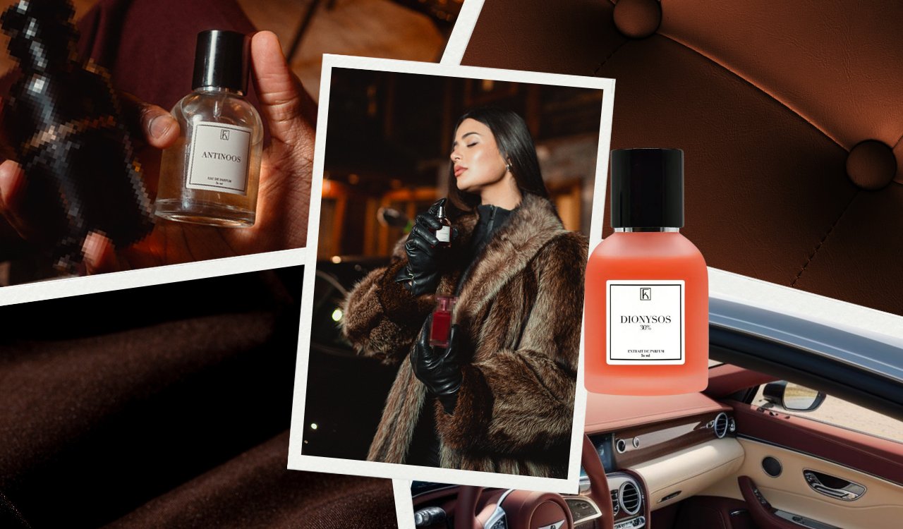 eine Frau besprüht sich mit Parfum