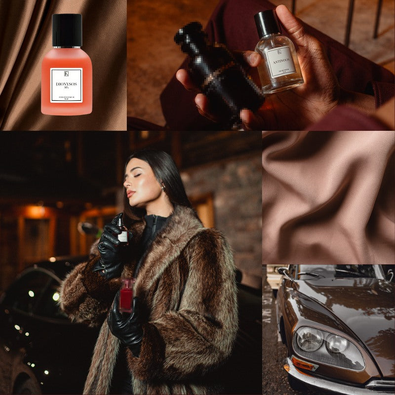 eine Frau besprüht sich mit Parfum